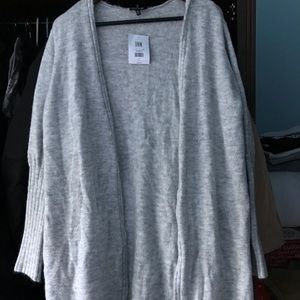 Topshop Long Knit Grey Cardigan
